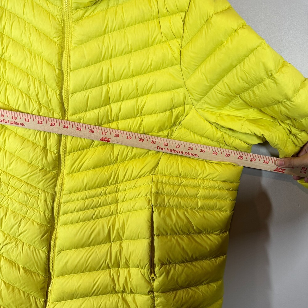 Lands' End Womens 3X 24W-26W Yellow Down Puffer Jacket Hooded Quilted - Picture 10 of 12